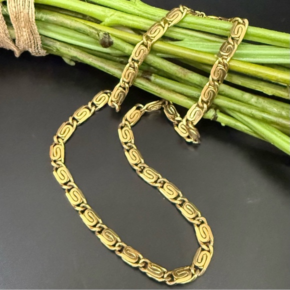 Vintage Unsigned Gold-tone Chunky 6mm Snail Chain Link Statement Necklace 35g. - Picture 1 of 13